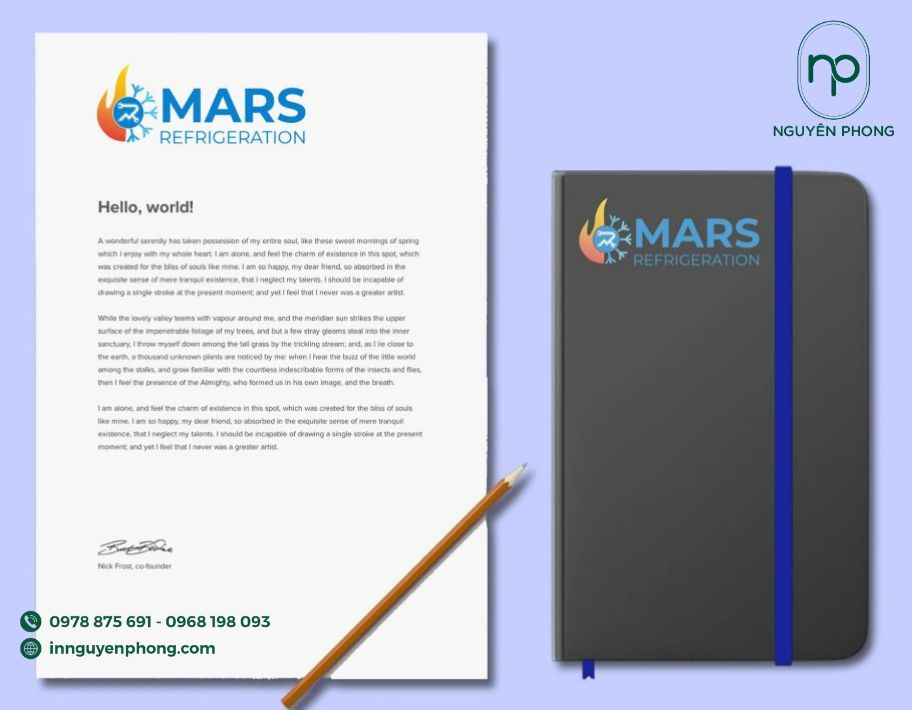 Logo điện lạnh in trên thư